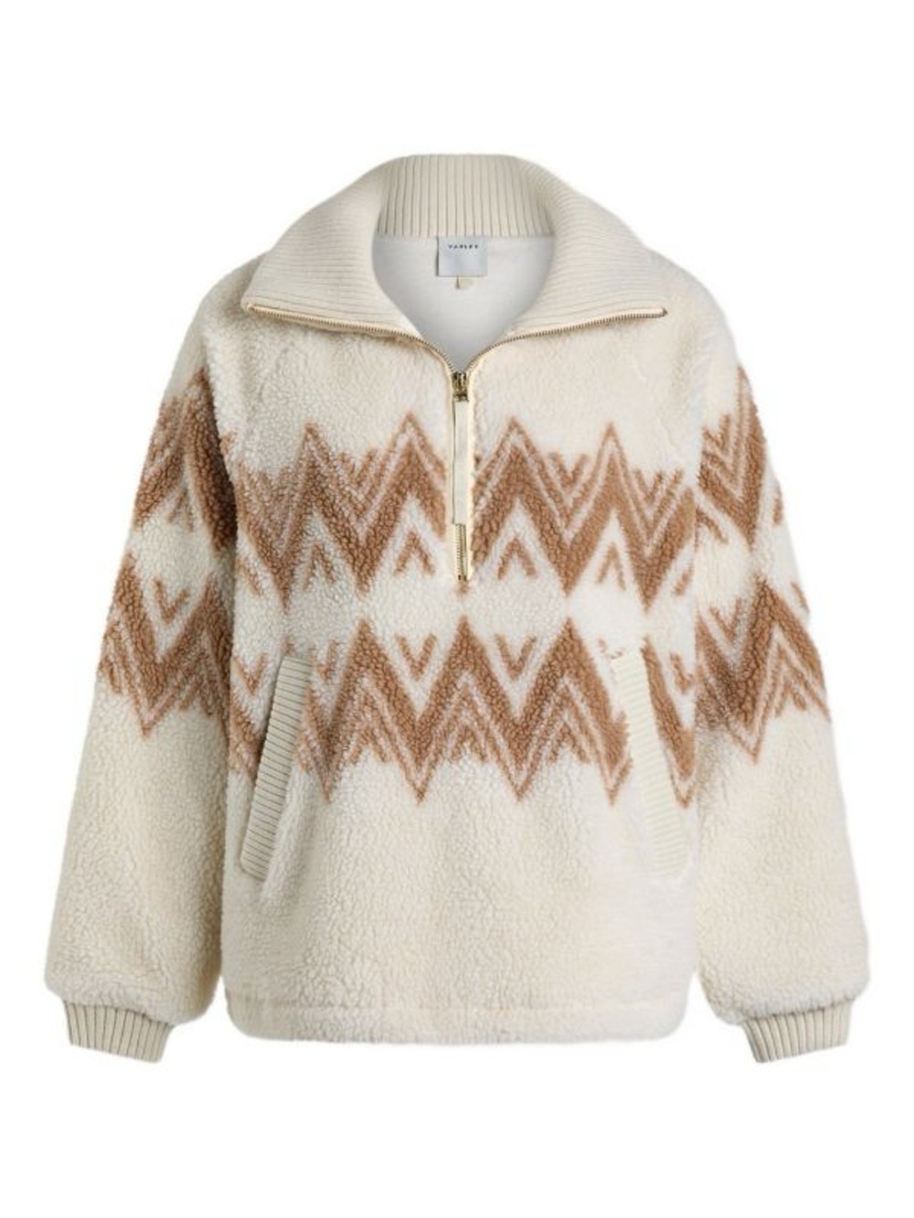 NWT Varley Hendrik Half Zip Sherpa Jacket in Egret Oversized XS